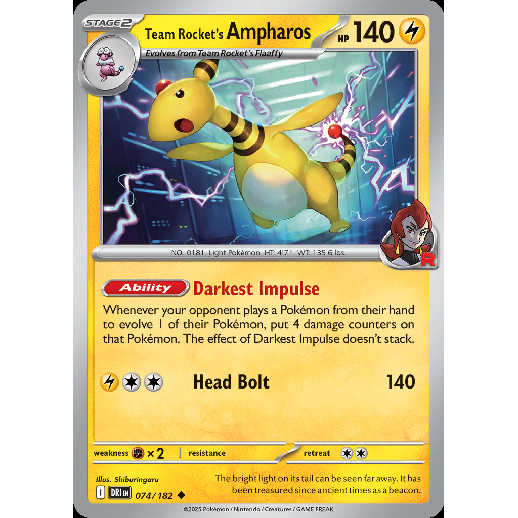 Team Rocket’s Ampharos 74/182 - Destined Rivals