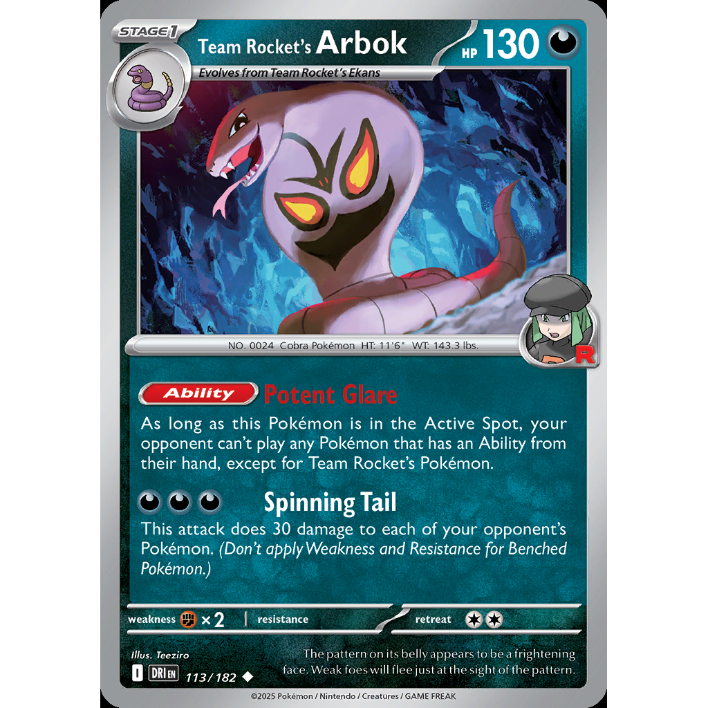 Team Rocket’s Arbok 113/182 - Destined Rivals