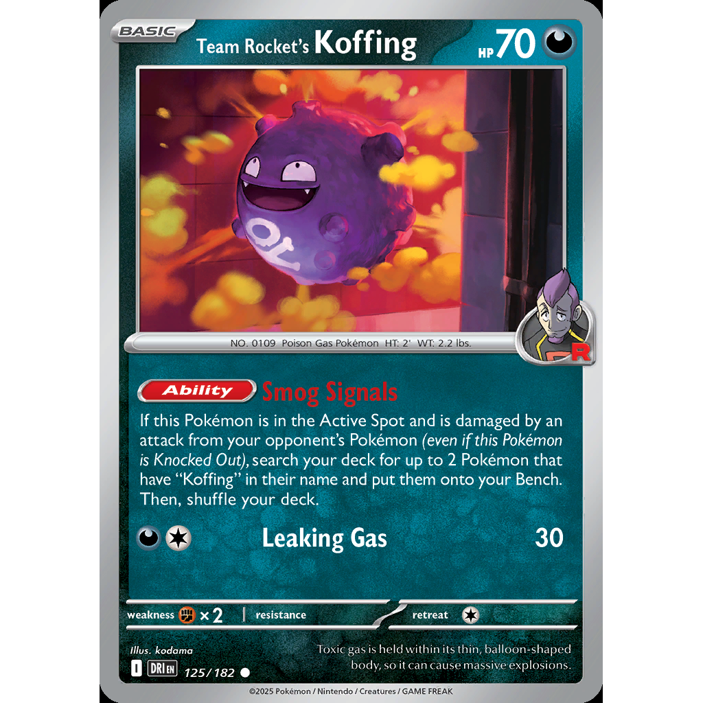 Team Rocket’s Koffing 125/182 [Reverse Holo] - Destined Rivals