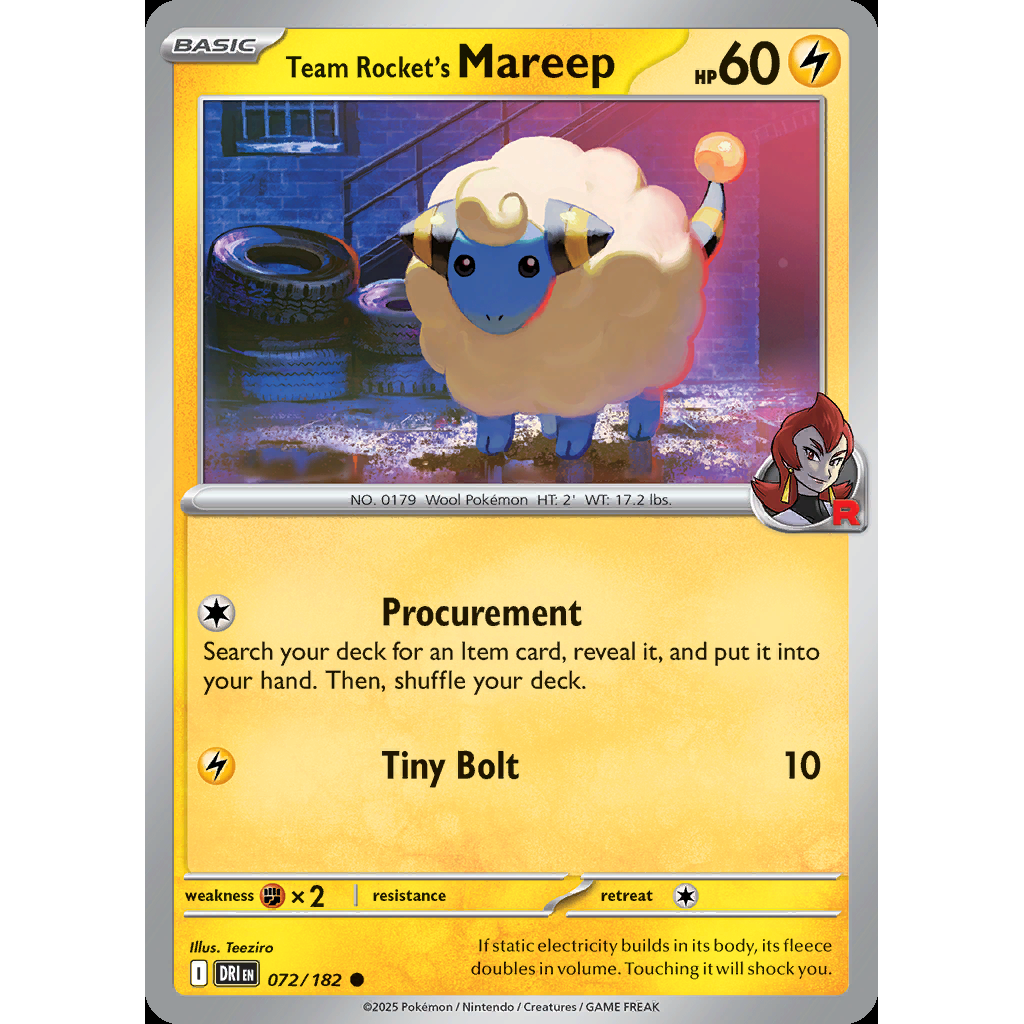 Team Rocket’s Mareep 72/182 [Reverse Holo] - Destined Rivals
