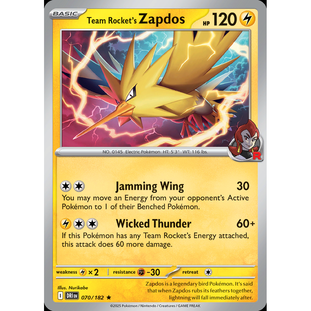 Team Rocket’s Zapdos 70/182 - Destined Rivals