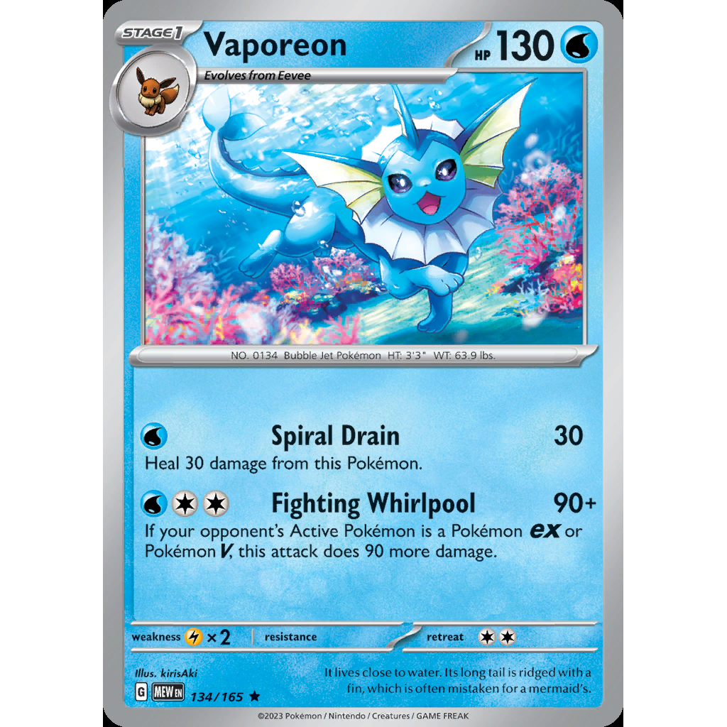 Vaporeon 134/165 [Holo] - 151