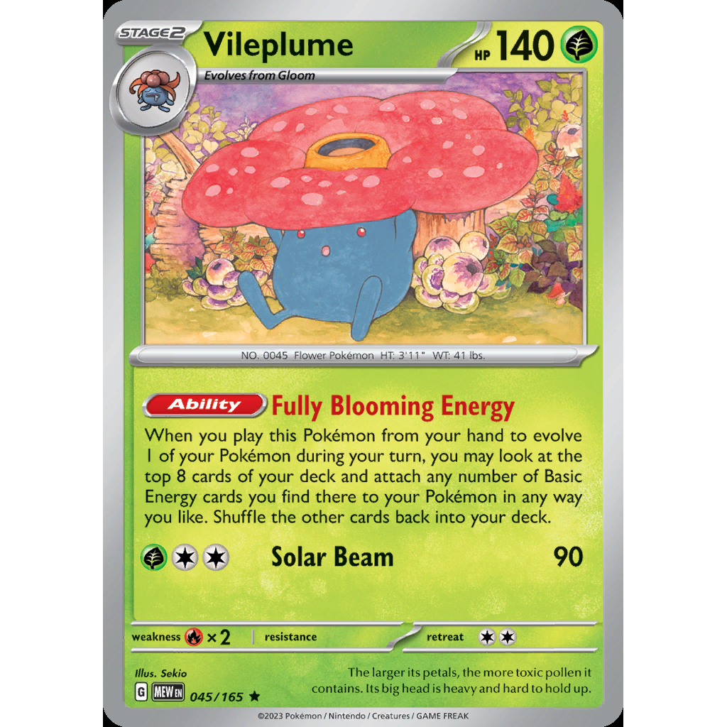 Vileplume 45/165 [Reverse Holo] - 151