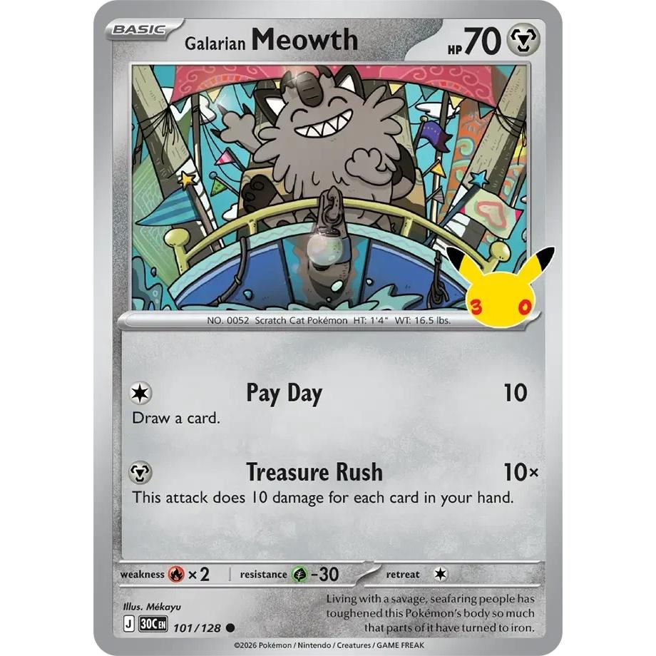 Galarian Meowth - 30th Celebration (Common) [30C-101] English / Near Mint / Normal