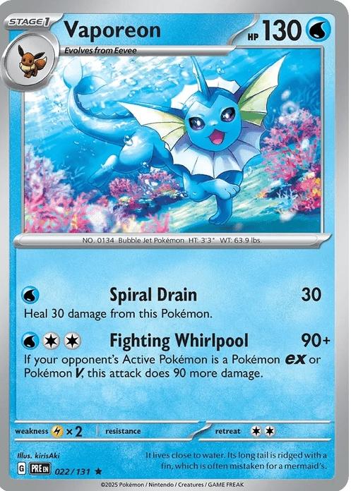 Vaporeon - Prismatic Evolutions (Rare) [PRE-22] English / Near Mint / Normal