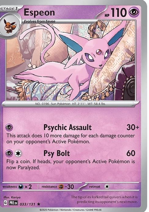 Espeon - Prismatic Evolutions (Rare) [PRE-33] English / Near Mint / Normal
