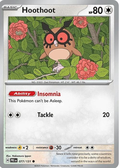 Hoothoot - Prismatic Evolutions (Common) [PRE-77] English / Near Mint / Normal