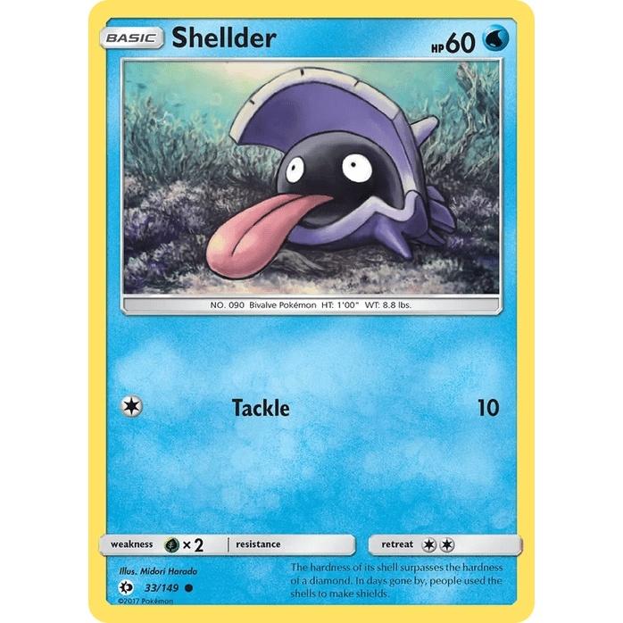 Shellder 33/149 - Sun & Moon Base Set (Engelsk / Near Mint)