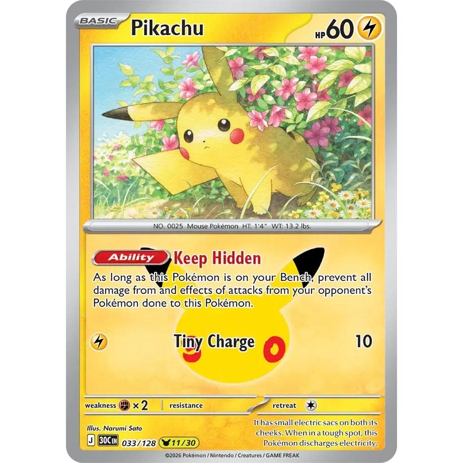 Pikachu - 30th Celebration (Pikachu Rare) [30C-33] English / Near Mint / Normal