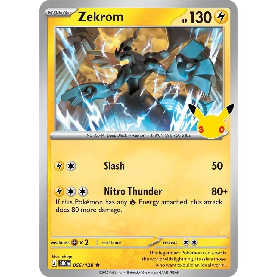 Zekrom - 30th Celebration (Rare) [30C-56] English / Near Mint / Normal