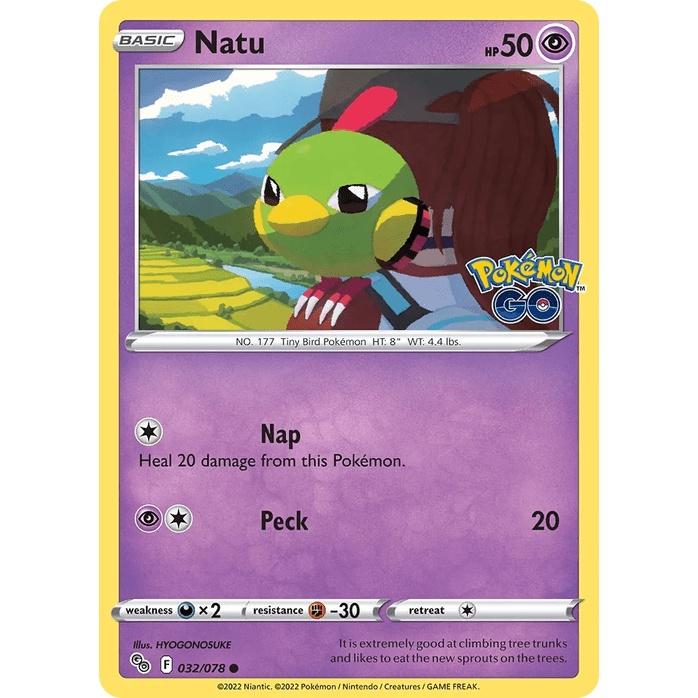 Natu - Pokémon GO (Common) [PGO-32] English / Near Mint / Normal