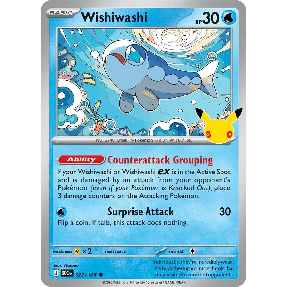 Wishiwashi - 30th Celebration (Common) [30C-22] English / Near Mint / Normal