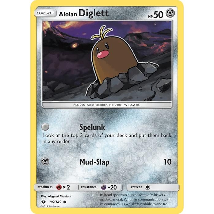 Alolan Diglett 86/149 - Sun & Moon Base Set (Engelsk / Near Mint)