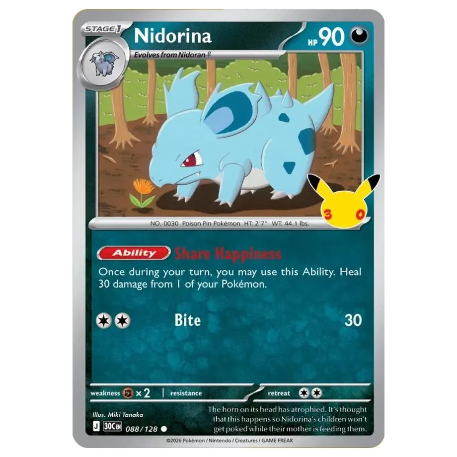 Nidorina - 30th Celebration (Common) [30C-88] English / Near Mint / Normal