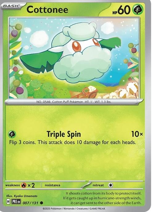 Cottonee - Prismatic Evolutions (Common) [PRE-7] English / Near Mint / Normal