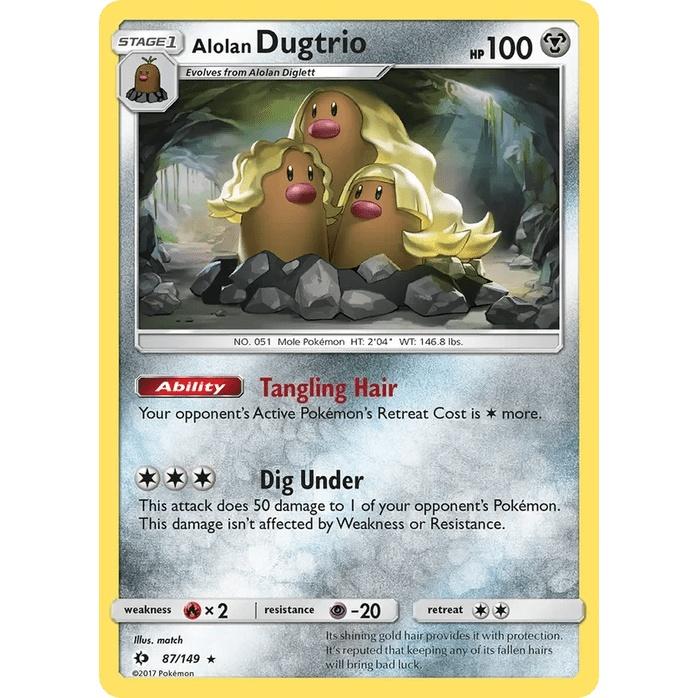 Alolan Dugtrio 87/149 [Holo] - Sun & Moon Base Set (Engelsk / Near Mint)