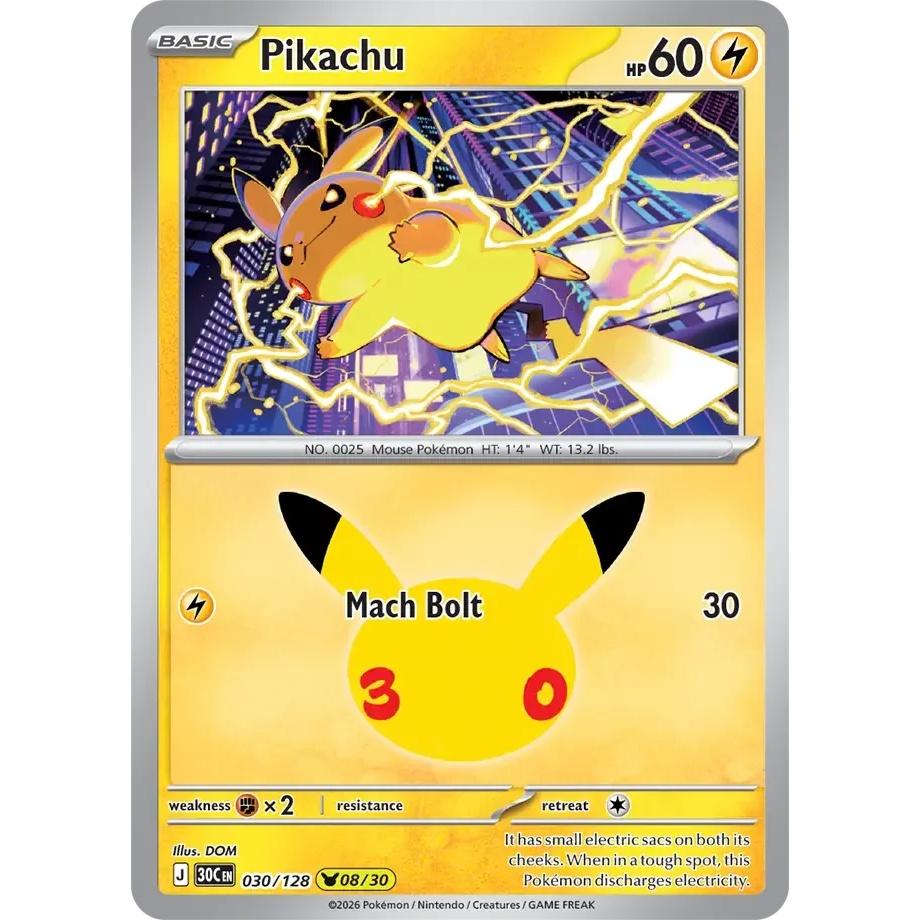 Pikachu - 30th Celebration (Pikachu Rare) [30C-30] English / Near Mint / Normal