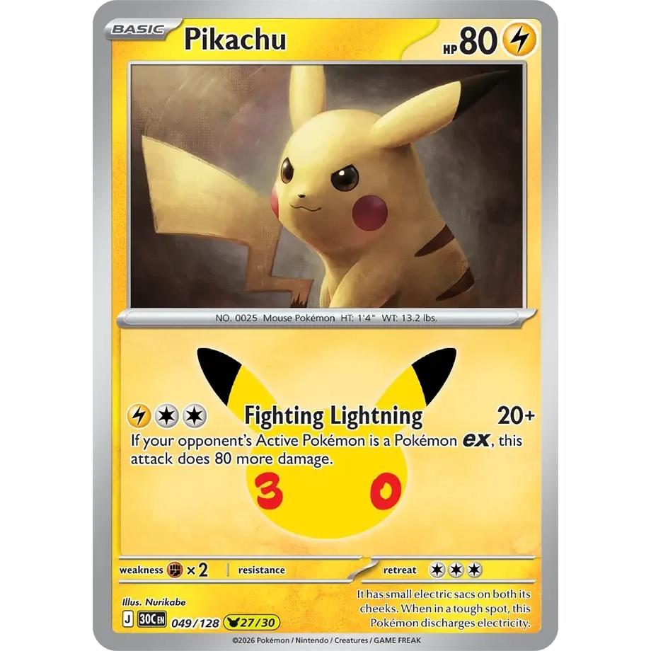 Pikachu - 30th Celebration (Pikachu Rare) [30C-49] English / Near Mint / Normal
