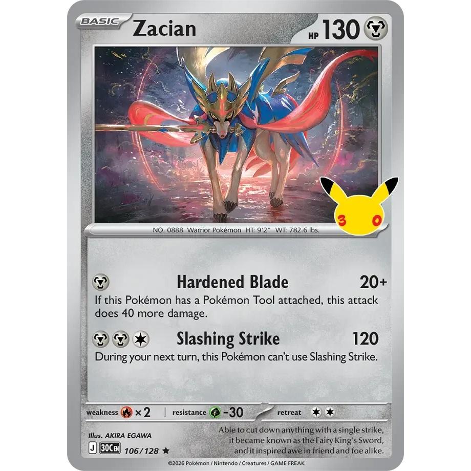 Zacian - 30th Celebration (Rare) [30C-106] English / Near Mint / Normal