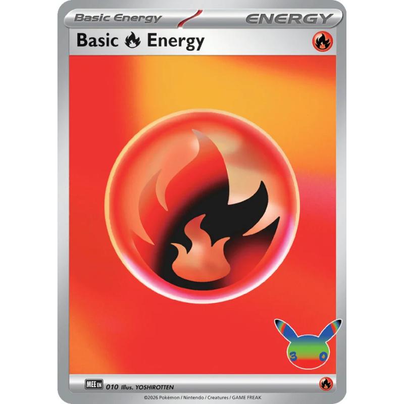 Basic Fire Energy 10/16 [Holo] - Mega Evolution Energies (Engelsk / Near Mint)