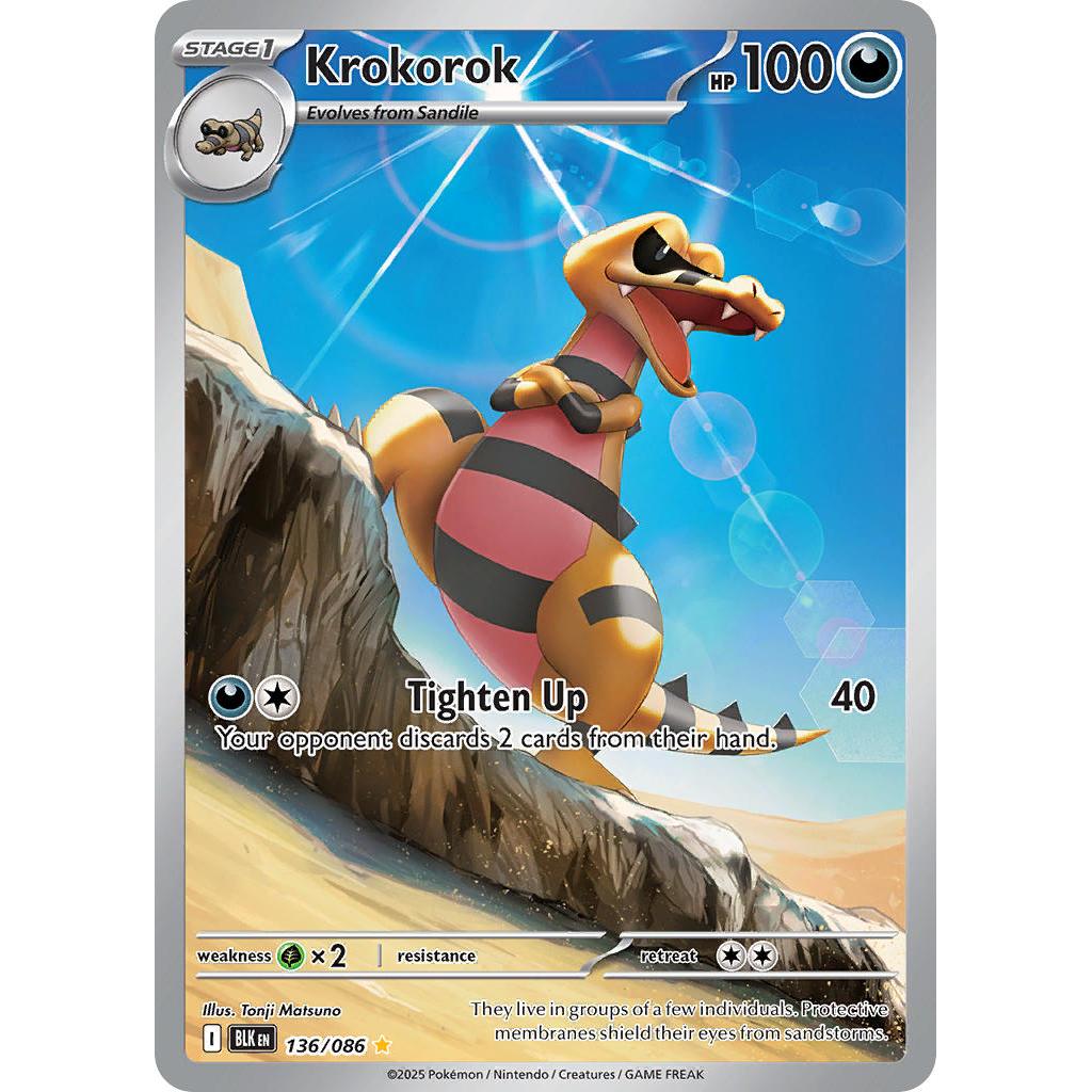 Krokorok Illustration Rare 136/086 - Black Bolt