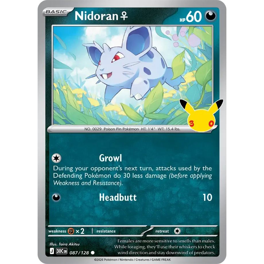Nidoran Female 87/128 (Holo) - 30th Celebration