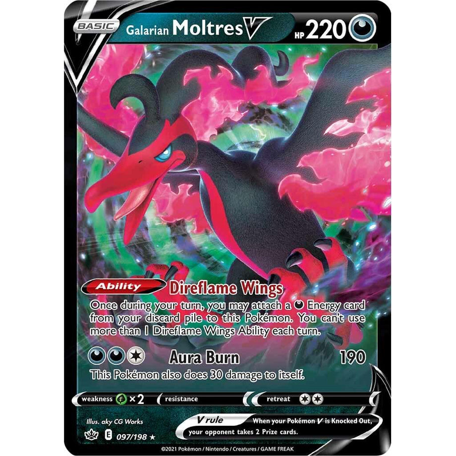 Galarian Moltres V 097/198 - Chilling Reign