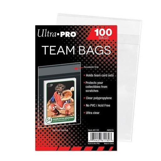 Team Bags Resealable Sleeves Ultra Pro Kortlommer