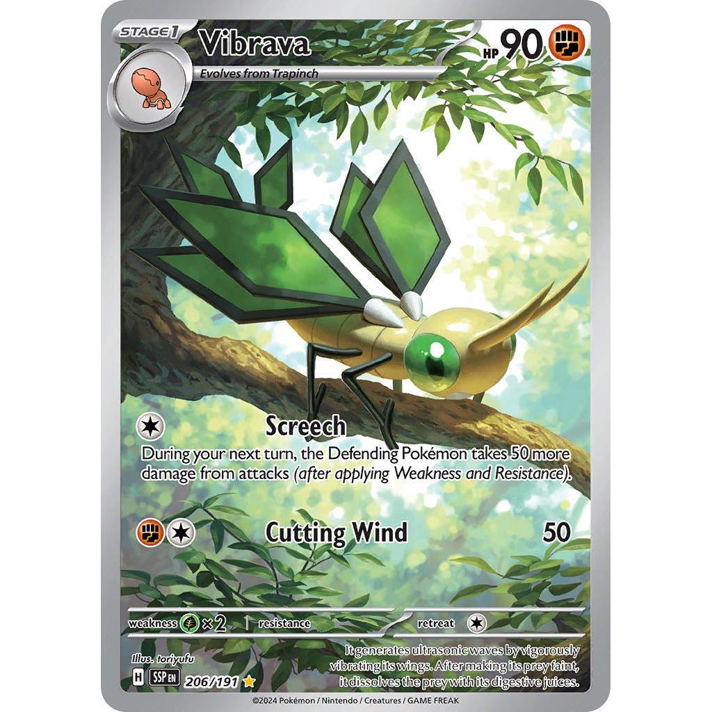 Vibrava Illustration Rare 206/191 - Pokemon Surging Sparks