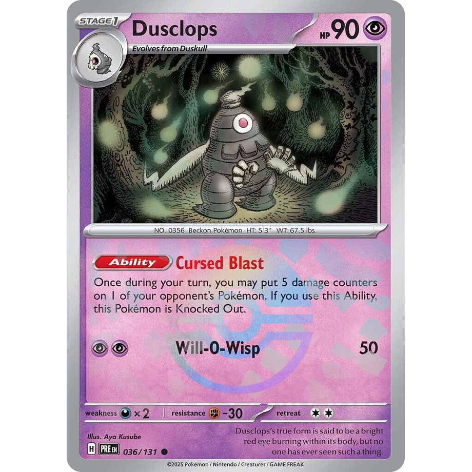 Dusclops 036/131 [Pokeball Reverse Holo] - Prismatic Evolutions