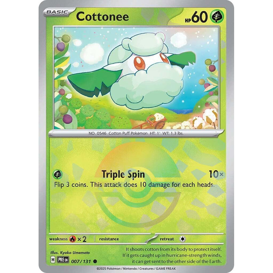 Cottonee 7/131 [Pokeball Reverse Holo] - Prismatic Evolutions