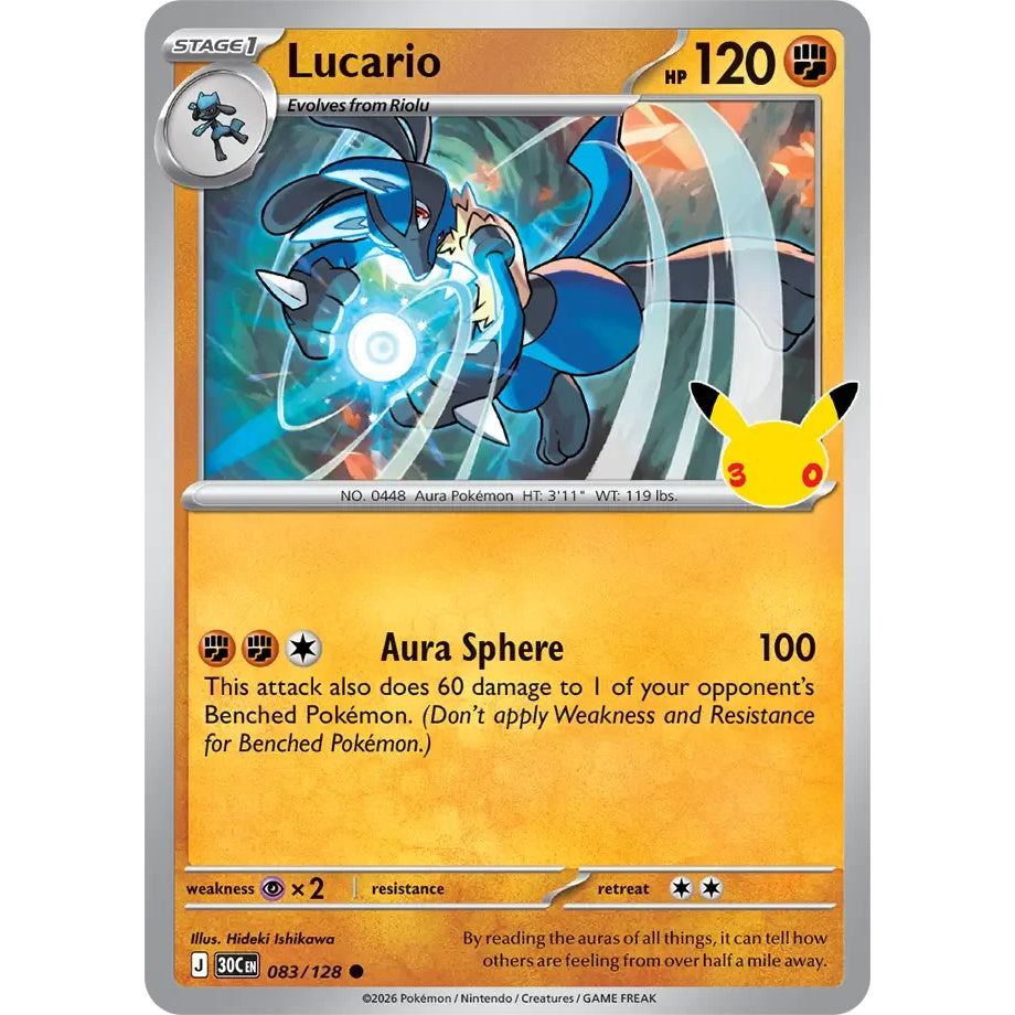 Lucario 83/128 (Holo) - 30th Celebration