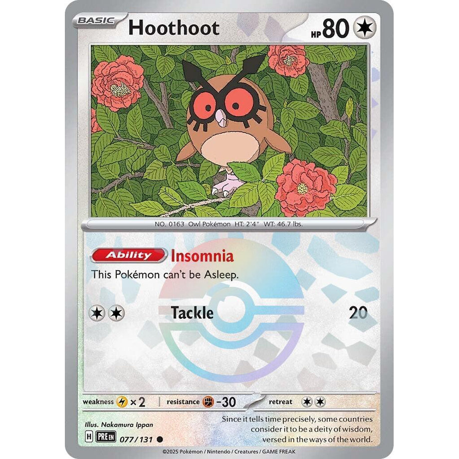 Hoothoot 077/131 [Pokeball Reverse Holo] - Prismatic Evolutions