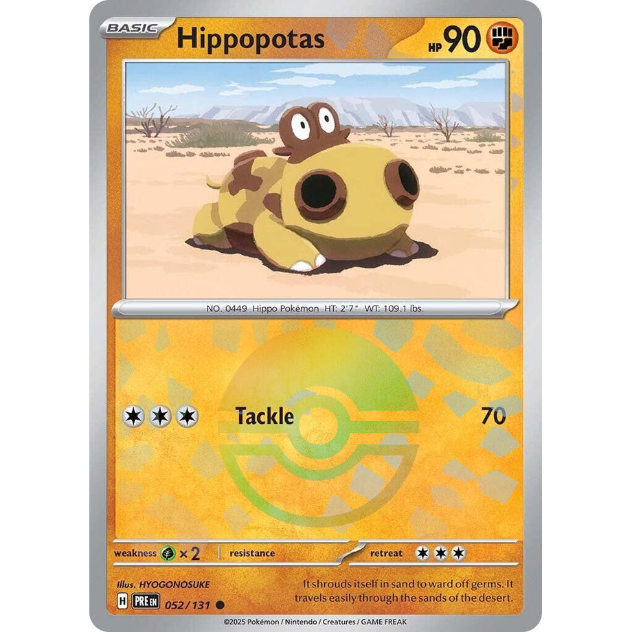 Hippopotas 052/131 [Pokeball Reverse Holo] - Prismatic Evolutions