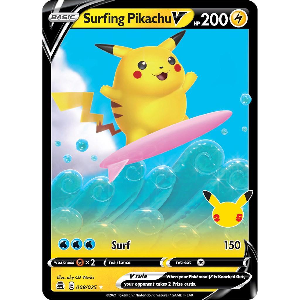 Surfing Pikachu V 008/025 - Celebrations
