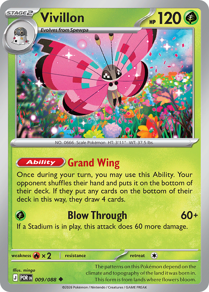 Vivillon - Perfect Order (Uncommon) [POR-9] English / Near Mint / Normal