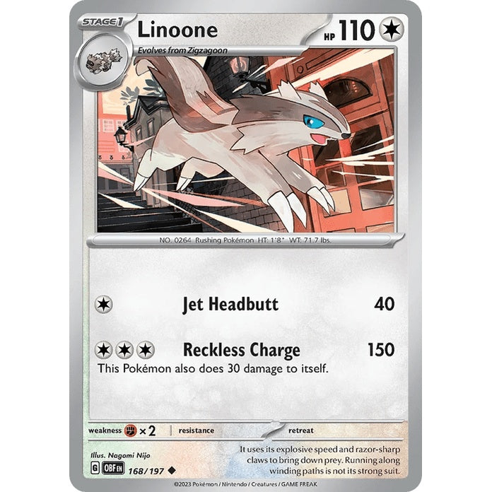 Linoone - Obsidian Flames (Uncommon) [OBF-168] English / Near Mint / Normal