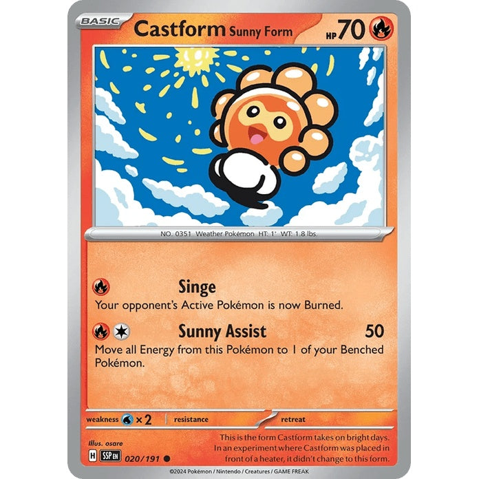 Castform Sunny Form - Surging Sparks (Common) [SSP-20] English / Near Mint / Normal