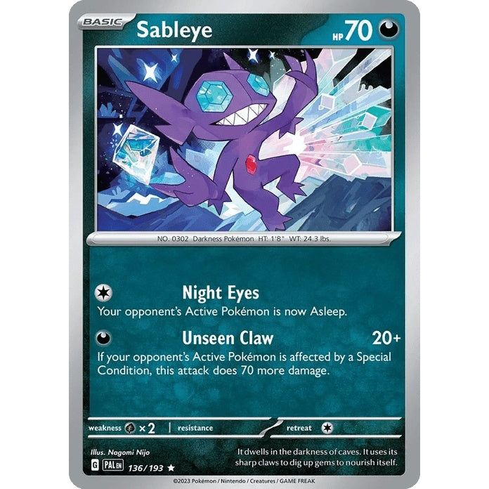 Sableye - Paldea Evolved (Rare) [PAL-136] English / Near Mint / Normal