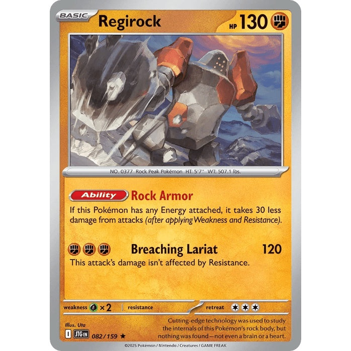 Regirock - Journey Together (Rare) [JTG-82] English / Near Mint / Normal
