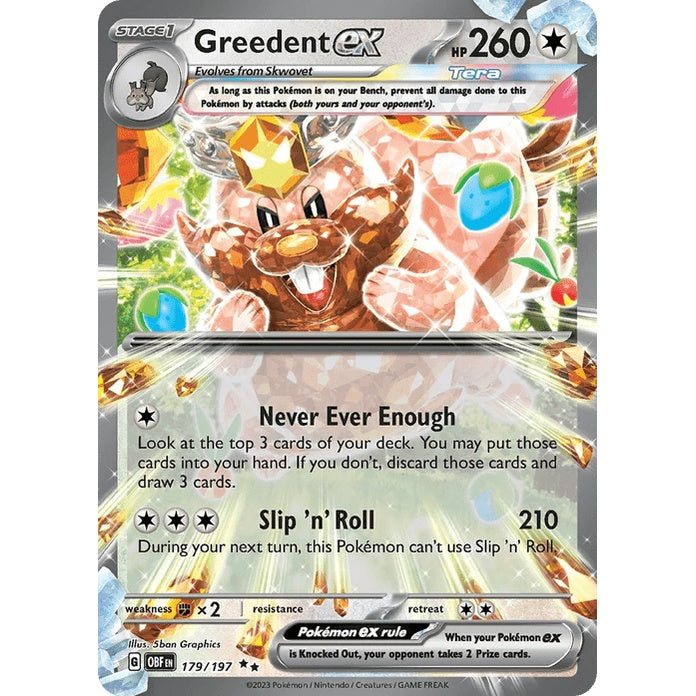 Greedent ex - Obsidian Flames (Double Rare) [OBF-179] English / Near Mint / Normal