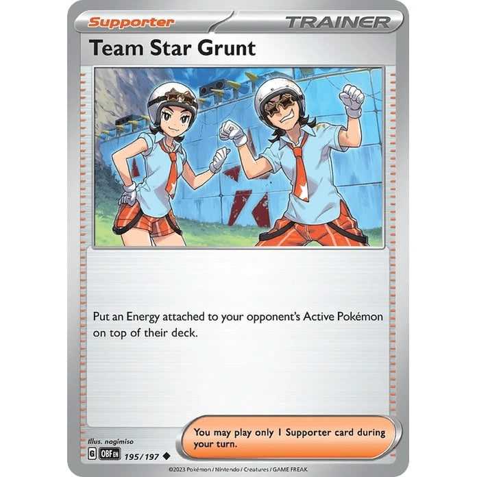 Team Star Grunt - Obsidian Flames (Uncommon) [OBF-195] English / Near Mint / Normal