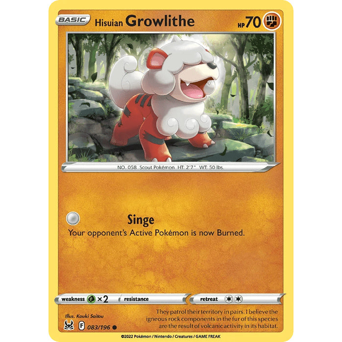Hisuian Growlithe - Lost Origin (Common) [LOR-83] English / Near Mint / Normal