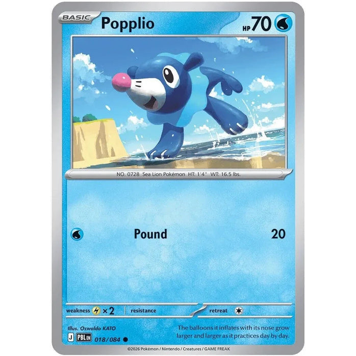 Popplio - Pitch Black (Common) [PBL-18] English / Near Mint / Normal