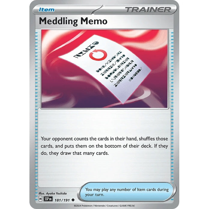 Meddling Memo - Surging Sparks (Uncommon) [SSP-181] English / Near Mint / Normal