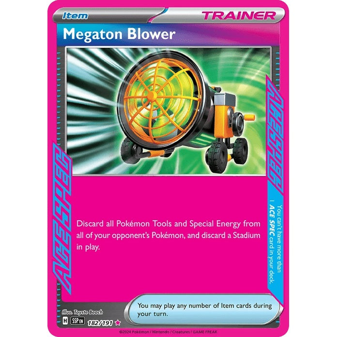 Megaton Blower - Surging Sparks (ACE SPEC Rare) [SSP-182] English / Near Mint / Normal