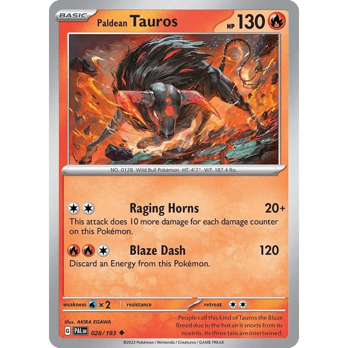 Paldean Tauros - Paldea Evolved (Uncommon) [PAL-28] English / Near Mint / Normal