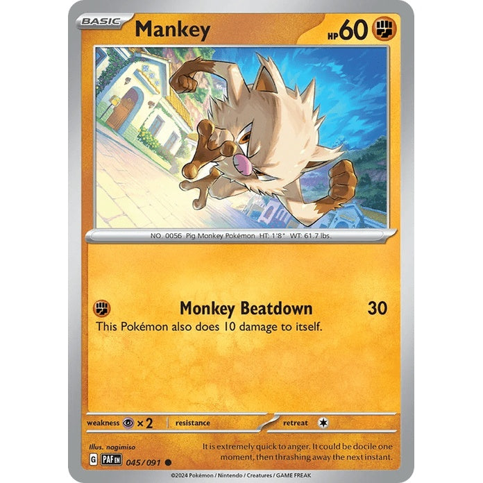 Mankey - Paldean Fates (Common) [PAF-45] English / Near Mint / Normal
