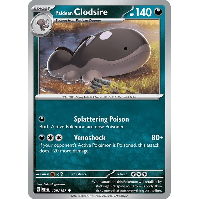 Paldean Clodsire - Obsidian Flames (Uncommon) [OBF-129] English / Near Mint / Normal