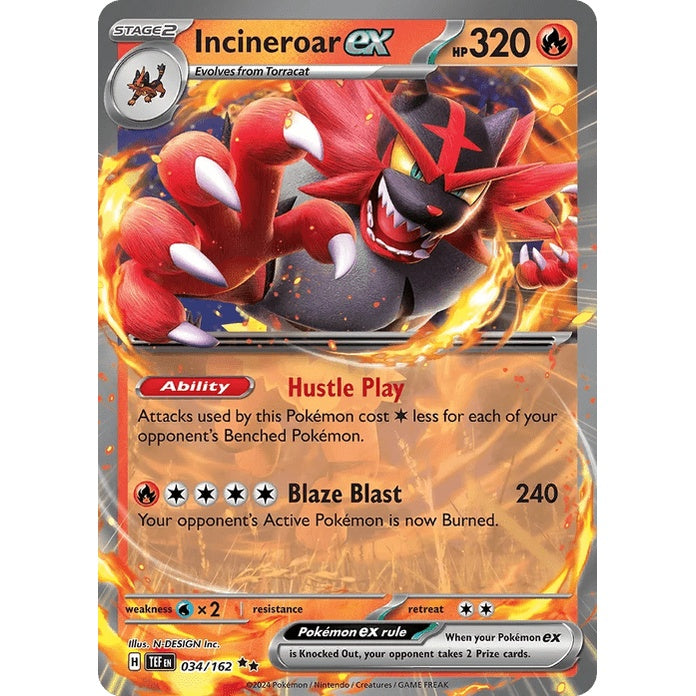 Incineroar ex - Temporal Forces (Double Rare) [TEF-34] English / Near Mint / Normal